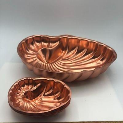 Copper conch shell wall decor set