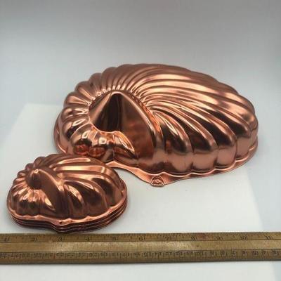 Copper conch shell wall decor set