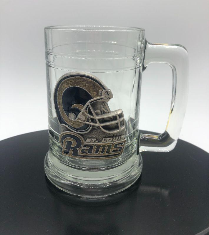 St. Louis Rams Glass Beer Mug | EstateSales.org