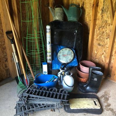 Lot 192 - Wheel Barrow & Garden Tools