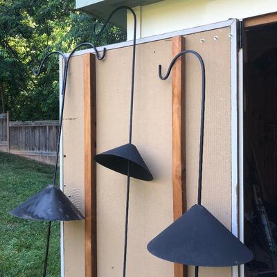 Lot 193 - Three Bird Feeder Hooks with Baffles