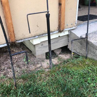 Lot 193 - Three Bird Feeder Hooks with Baffles