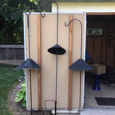 Lot 193 - Three Bird Feeder Hooks with Baffles