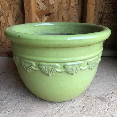 Lot 194 - Green Pottery Planters with Candles