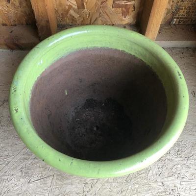 Lot 194 - Green Pottery Planters with Candles