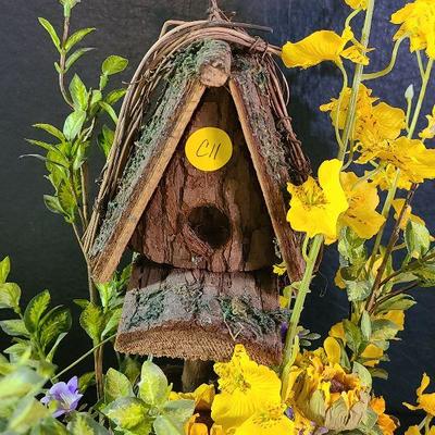 C11: Birdhouse Floral Arrangement (14 inches tall)