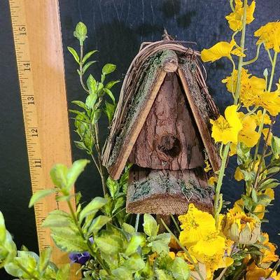 C11: Birdhouse Floral Arrangement (14 inches tall)