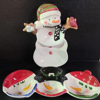 C133: Snowman Serving Dishes!