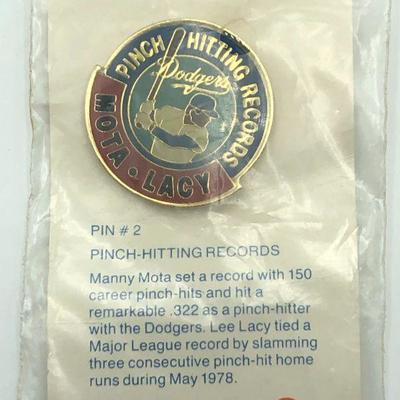 Collectible Pin Dodgers in Los Angeles PINCH HITTING RECORDS MOTA, LACY 