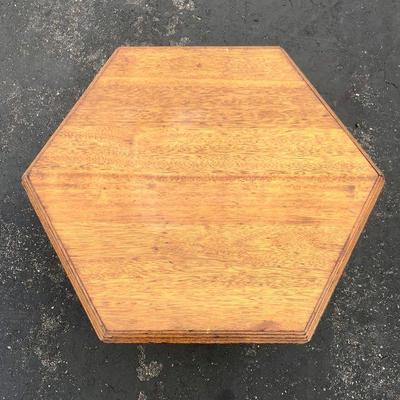 Small Hexagon Wood Side Table