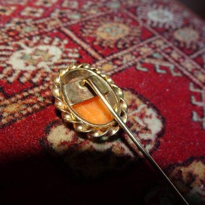 Gold Filled Victorian Style Cameo Stick Pin 1/20 GF