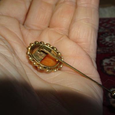 Gold Filled Victorian Style Cameo Stick Pin 1/20 GF