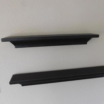 Pair of Floating Wall Shelves Faux Leather Covered with Nice Seam Work 24