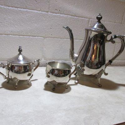 3-009 Vintage Leonard 3 piece Silver plate tea set