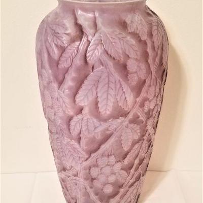 Lot #12  Stunning Violet colored art glass tall vase - 18