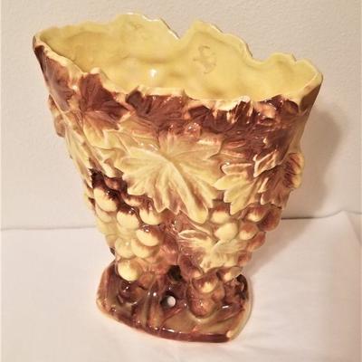 Lot #13  Vintage Pottery Grapevine Vase