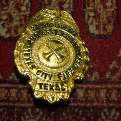 Texas City Fire Department Badge, 2nd Assistant, Texas Lone Star State
