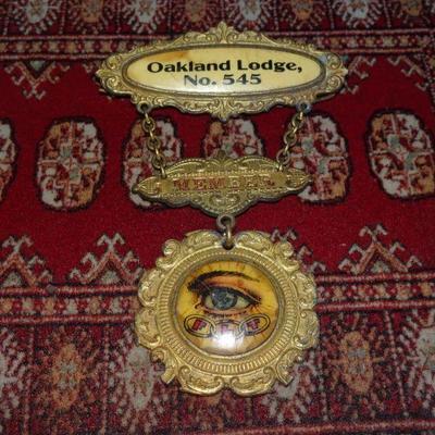 Oakland Lodge No. 45 Member Fraternal Pin Eyeball 