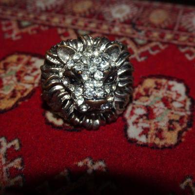 Chunk Silver Tone Lion Ring, King of the Lions 