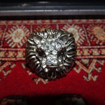 Chunk Silver Tone Lion Ring, King of the Lions 