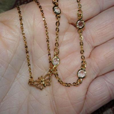 2 Childs Bracelets, Butterfly, AVON and no name, Gold Tone