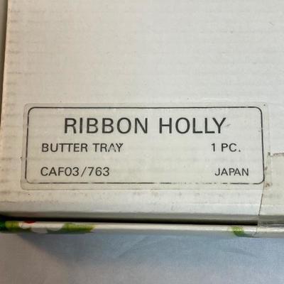 Mikasa Ribbon Holly Oval Butter Plate 