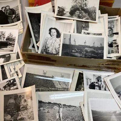 Box of Old Black & White Photos *possibly 1940s