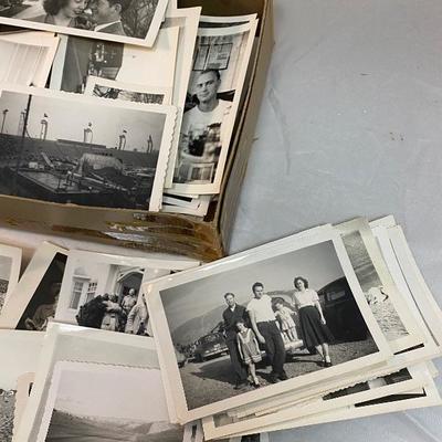 Box of Old Black & White Photos *possibly 1940s