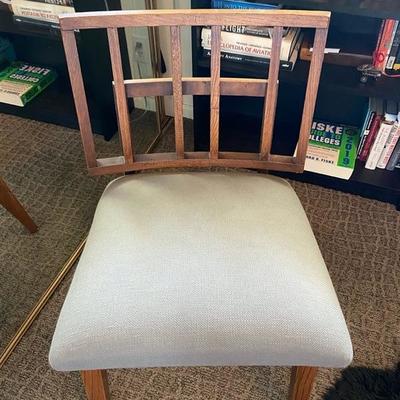 MID CENTURY OAK CHAIR BENTWOOD CUSTOM UPHOLSTERED
