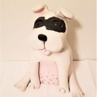 Lot #32  Charming Original Studio Art Piece - Terrier with Glass Eyes