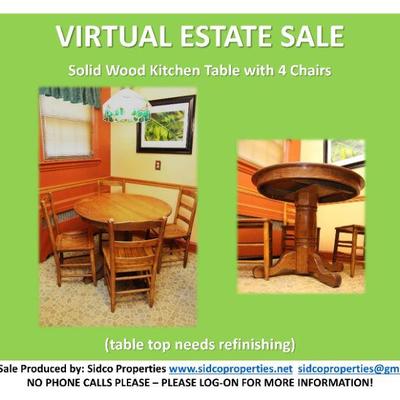 Oak Pedestal Table and 4 Chairs