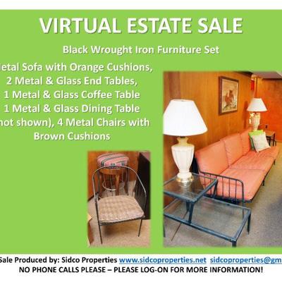Casual Metal & Glass Furniture Set with Lamps - 11 Pieces!