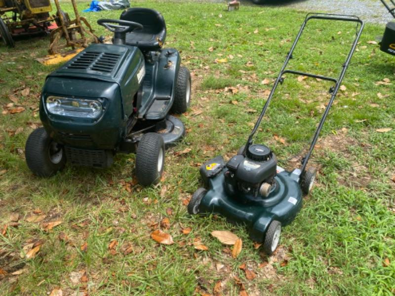 Lot 607 Bolens Riding and Push Lawnmower EstateSales