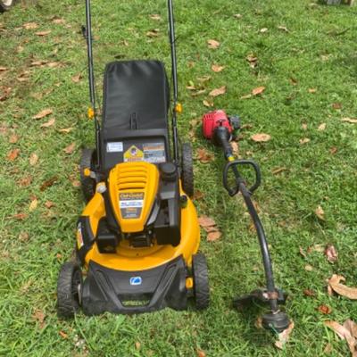 Lot#613 Cub Cadet Push Mower and Hypertough Weed Trimmer 