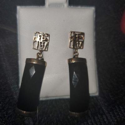 14K Black and Gold Earrings 