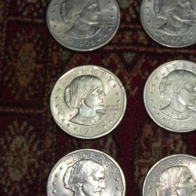 1979 Susan B. Anthony Dollars, (9) coins, Denver Mint Mark, Lot R-13
