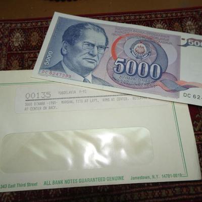 1981 Yugoslavia Banknote  Marshal Tito - 5000 Dinara - Lot M-4