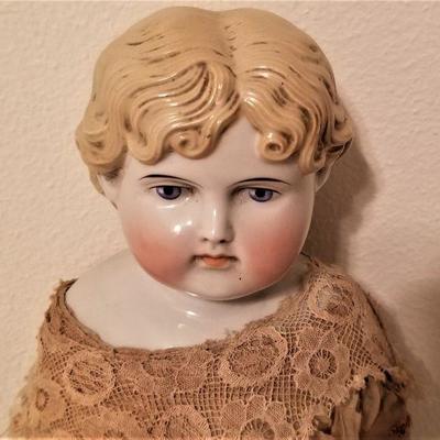 Lot #62  Antique China Head doll - late 19th century