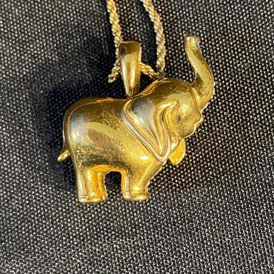 Swarovski Crystal Goldtone Elephant Pendant with Chain
