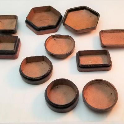 Lot #84  Lot of 5 Small Leather boxes