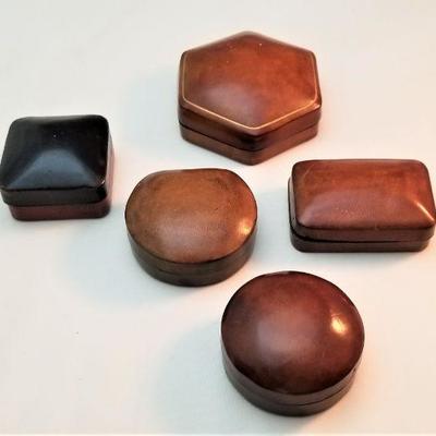 Lot #84  Lot of 5 Small Leather boxes