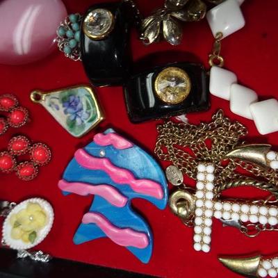 Fun Colorful Jewelry Lot - Hearts, Turquoise, Pink, Disney, Necklaces, Earrings, Pins and more! Lot M-22