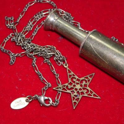 Miniature Telescope Pendant & Star Necklace 