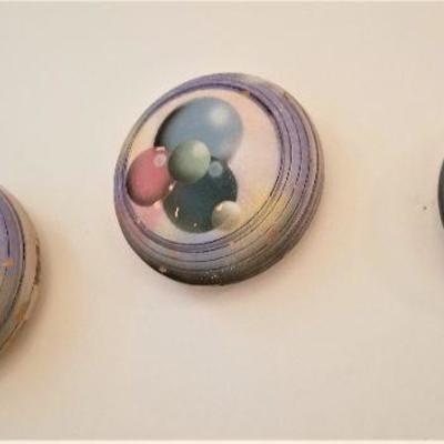 Lot #87  Set of 5 Ellin Egan Art Pottery Wall Balls (retired)
