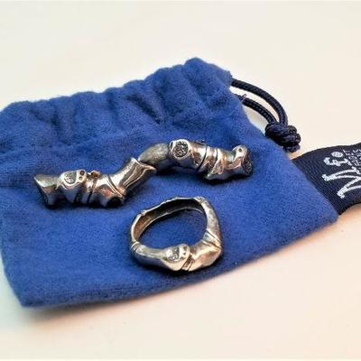 Lot #89  MIGNON FAGET Sterling Ring/Earring set