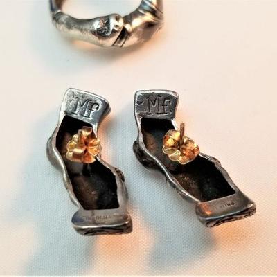 Lot #89  MIGNON FAGET Sterling Ring/Earring set