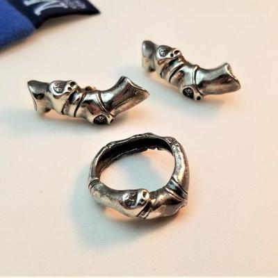 Lot #89  MIGNON FAGET Sterling Ring/Earring set