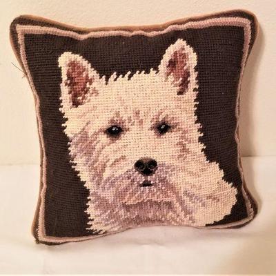 Lot #90 Westie Dog Needlepoint Throw Pillow