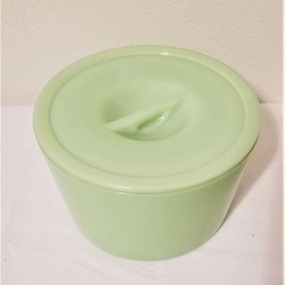 Lot #93  Vintage Jadite Kitchen Storage Dish