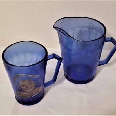 Lot #97  Vintage Shirley Temple Mug and Milk Pitcher